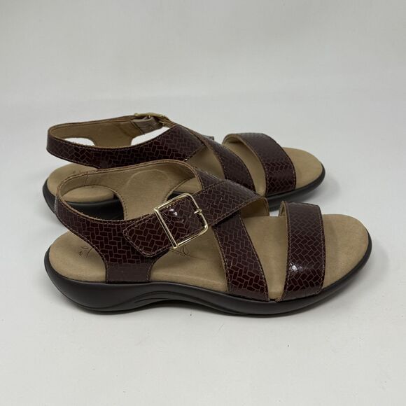 SAS Laguna Weave Henna Sandals Womens 6 M Brown Croc Print Strappy Comfort USA - Picture 4 of 14